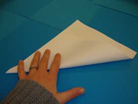 1. Fold the sheet of paper diagonally like this