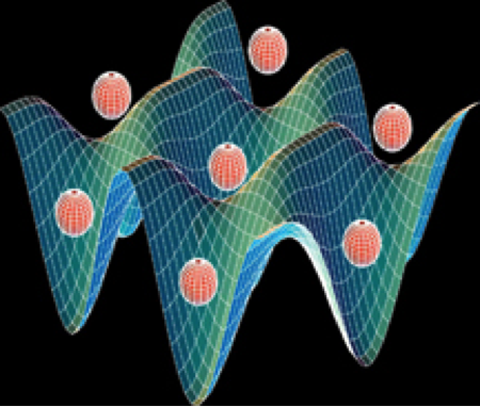 Artistic rendition of atoms in optical lattice