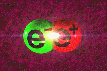  A burst of light is emitted as the electron and its antiparticle, the positron, collide. (Image credit: NASA - Goddard Space Flight Center Visualization Studio)