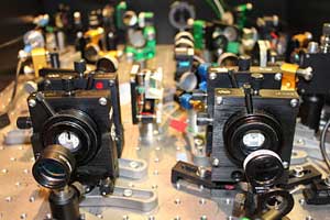 equipment used to measure entangled diamonds. 