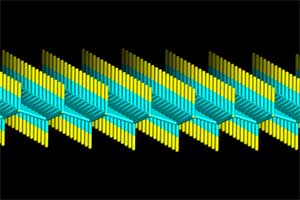 Ultra-high vacuum scanning tunneling microscopy image of a point defect in graphene.