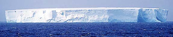 Iceberg formed when a part of the ice shelf broke off.