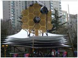 A full-scale model of JWST at the American Astronomical Society Meeting in Seattle, January 2007.