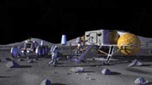 This is an artist's concept of a small lunar outpost. Someday, larger lunar outposts may serve as a backup for civilization in case of a global catastrophe, like an asteroid impact or a pandemic.