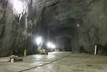 Neutrino detector space when Minos detector construction began, 700 meters deep in the Soudan Mine (photo courtesy of Jerry Meier, University of Minnesota).