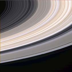 The large gap is the Cassini Division. (Image courtesy of NASA)