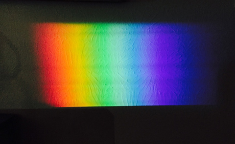 Something is amiss in this image of a prismatic rainbow—blue appears twice!