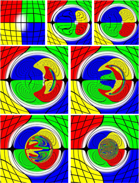 Rotating boson stars produce even more unusual optics, with part of the sky appearing 