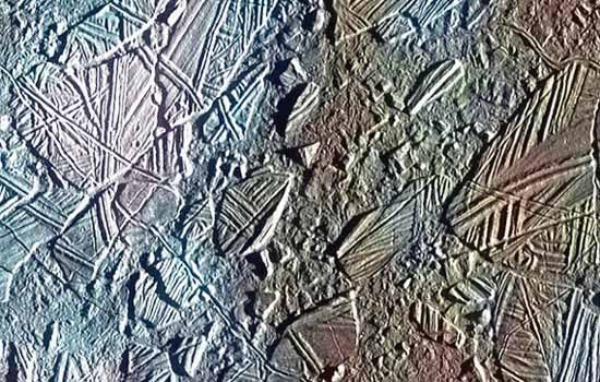 Ice crust on Jupiter’s moon Europa.