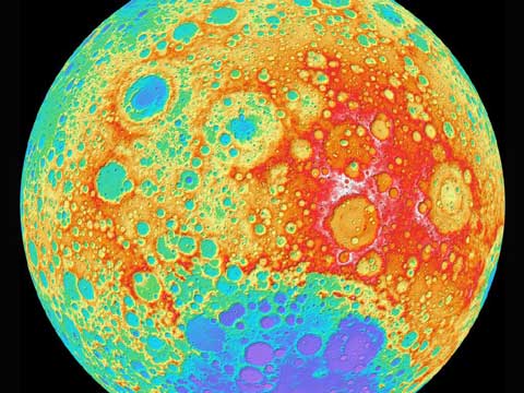 Topographic Moon Map