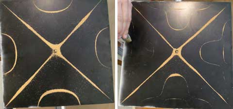 Other patterns created by different frequencies on Chladni plate at OMSI