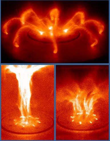 Jet Plane. Electric and magnetic fields applied to a disk and ring create a 