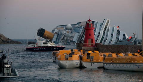 The Costa Concordia wreckage