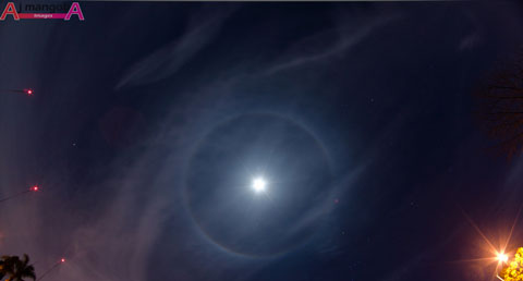 An example of the Moon's halo