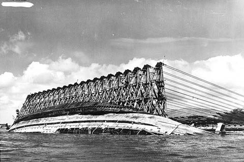 USS Oklahoma Parbuckling