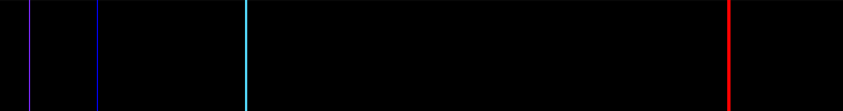 The visible emission spectrum of the hydrogen atom