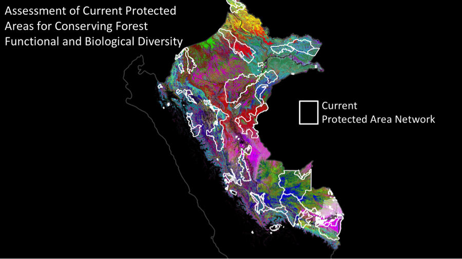 Map showing biodiversity based on the six functional groups.