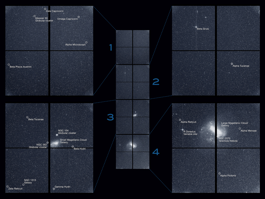 Images taken with TESS's four cameras during its pre-survey period